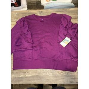 Girl's ThereAbouts Monaco Plum Ruffle Pullover Sweatshirt Top Sz 3XL (22.5)P. 9